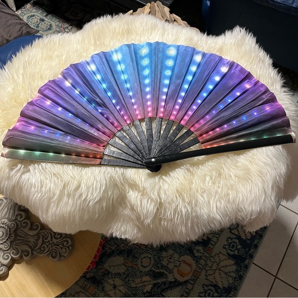 Other - Hand Fan with Multicolor Pattern